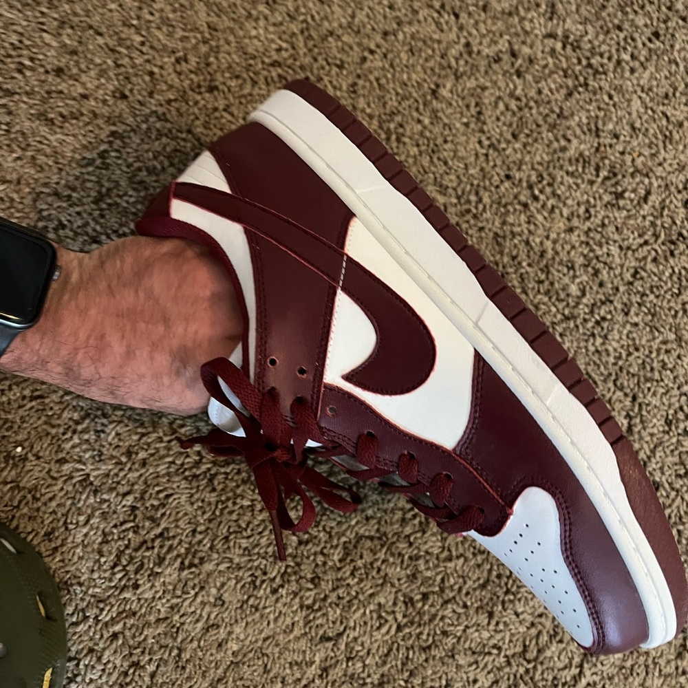 Nike Red and White Sneakers Classic Low-Top Design
